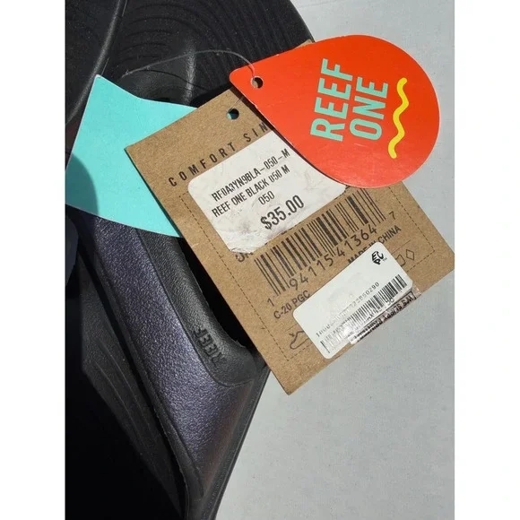 Reef One Womens Black Iridescent Flip Flop Sandals Size 5 NEW - Picture 3 of 3